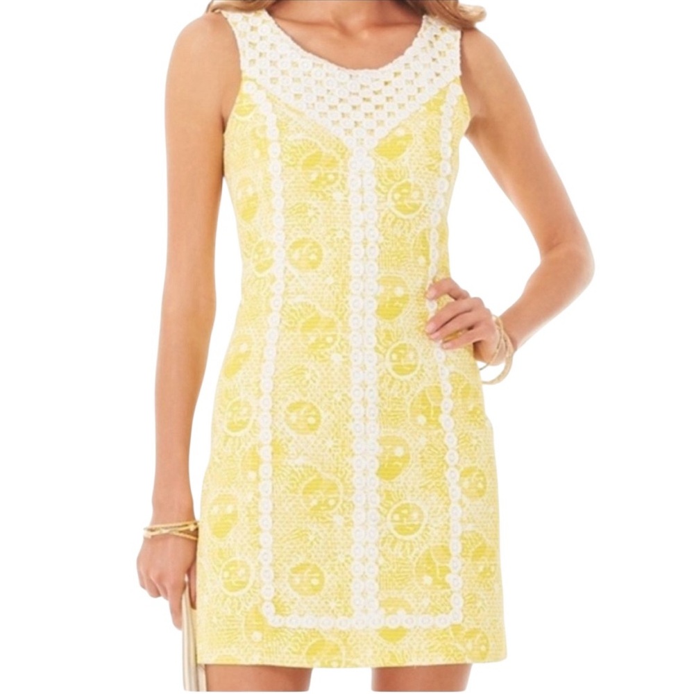 Lilly Pulitzer Yellow Lace-Trim Mini Dress - Picture 3 of 16